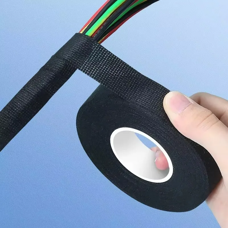 Electrical Tape Heat-resistant Harness Bundle Insulation Auto Wiring Fabric Cloth Wrap Waterproof Cable Organizer Adhesive Tapes