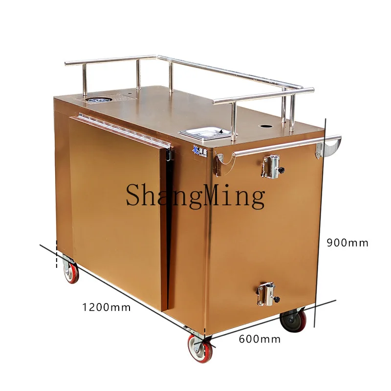 

CL-style golden coffee tea house mobile trolley stall tea multi-functional restaurant new dining car