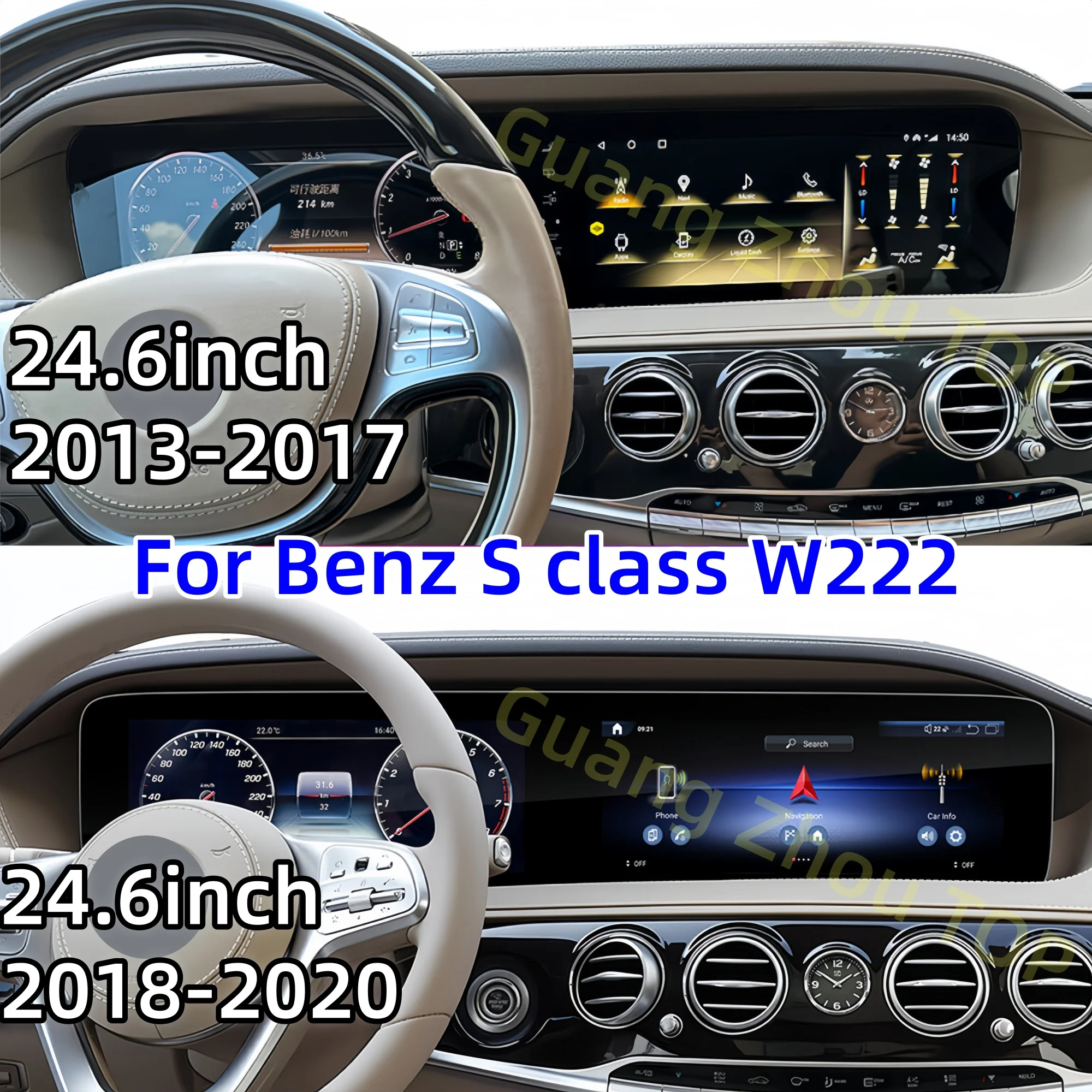 

Digital Cluster Android radio For Mercedes Benz S Class W222 2013-2020 Speedometer wireless CarPlay, GPS navigation Instrument