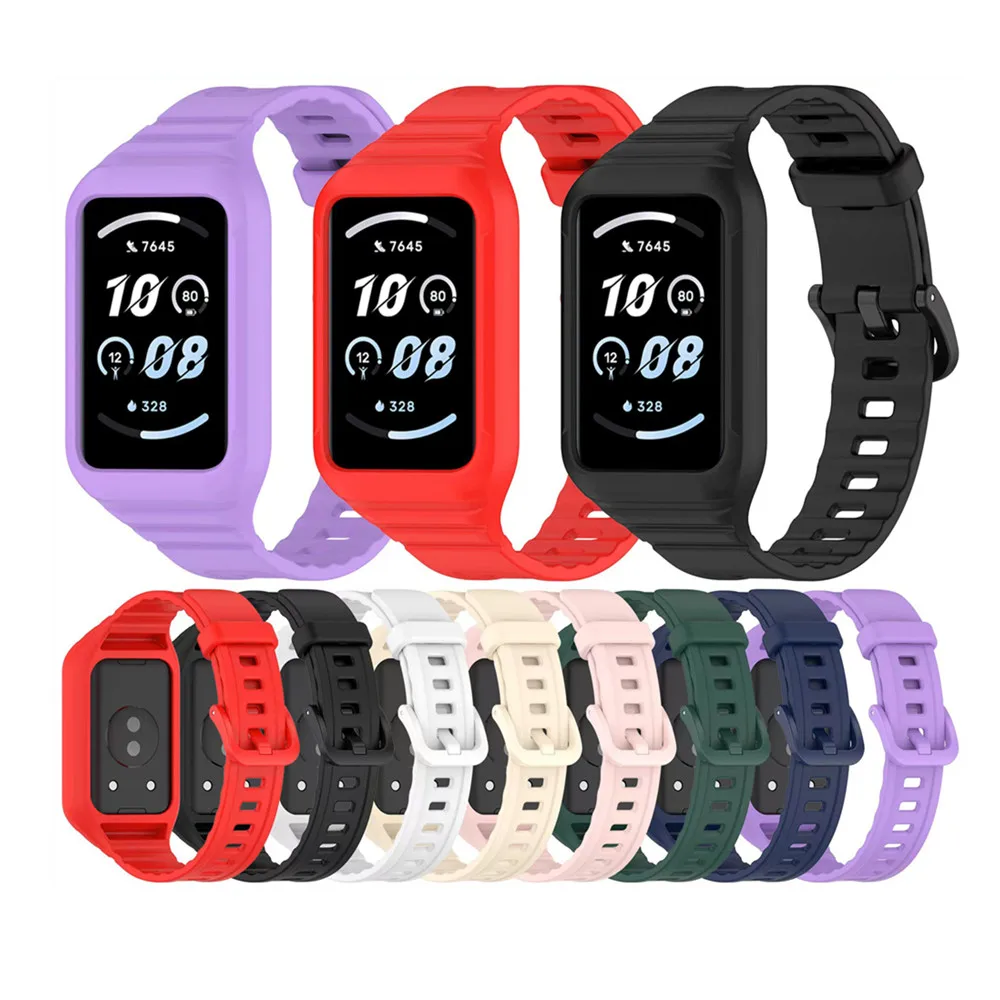 For Honor band 10 9 Strap Watchband One-piece Armor Wrist Premium TPU Color Watch band