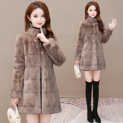 2024 New Women Winter Thick Loose Warm Outwear Plush Hooded Jacket Female Women Mink Velvet Luxury Natural Real Mink Fur Coats