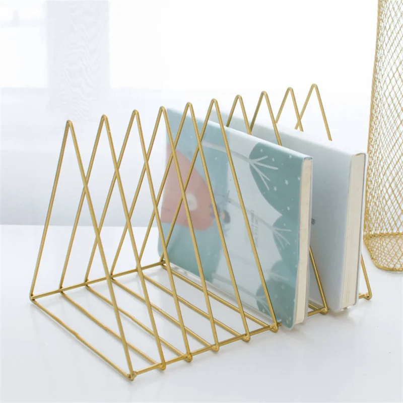 Nordic Minimalist Metal Triangle Desk Shelf Living Room Study Desk Storage Rack