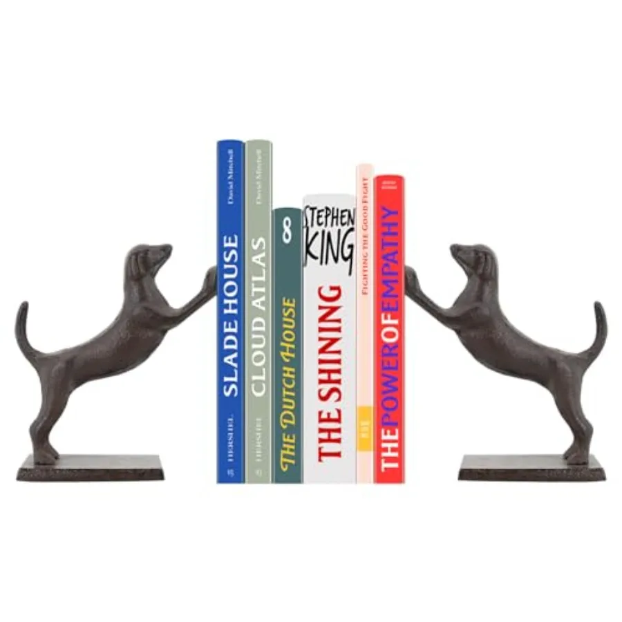 

Декоративные подставки для книг в виде собаки, уникальные чугунные держатели для книг в форме животных, прочные, для дома, библиотеки, офиса, декора полок