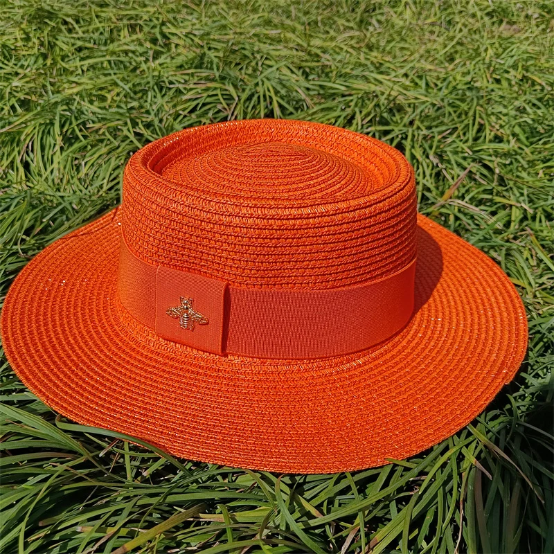 Summer hat adjustable elastic webbing accessories men\'s and women\'s straw hat sun hat candy color beach hat jazz кепкамужския