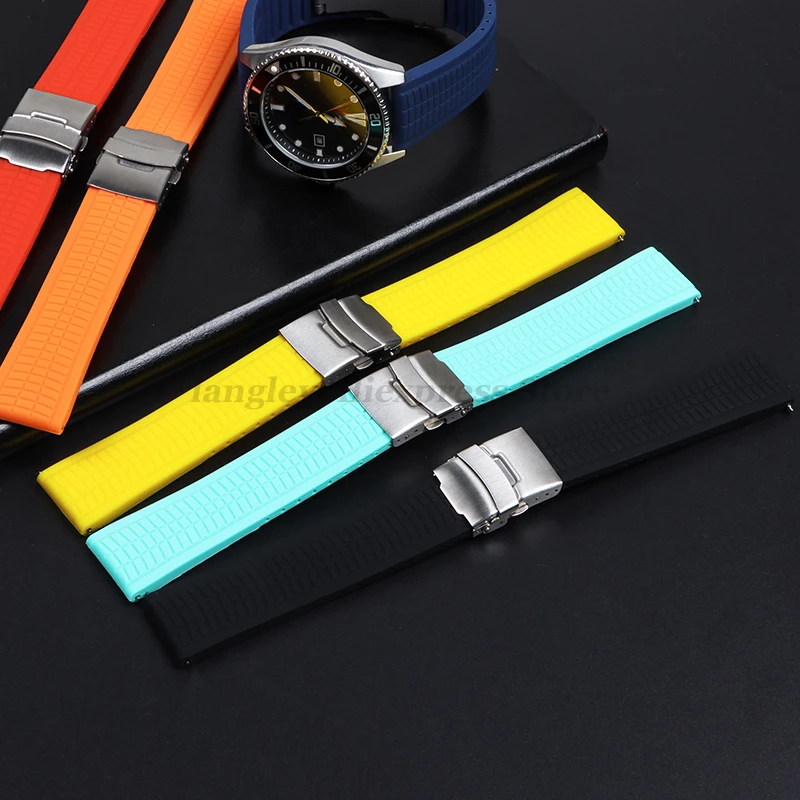 20mm 22mm 24mm Silicone Watch Strap Quick Release Soft Rubber Universal Smart Watch Bracelets for Seiko for Huawei for Amazfit