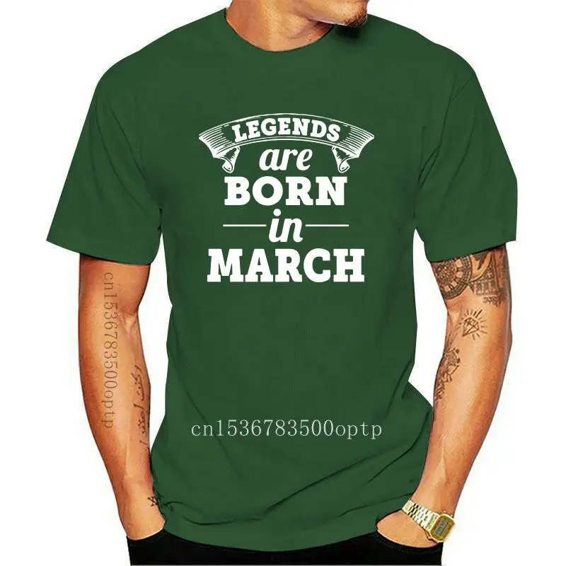 New 2021 Legend Are Born In March Men Black T Shirt Clothing Short Sleeves Cotton T Shirt