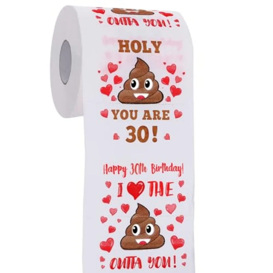 30th Birthday Gifts for Women, Men, Her, Him - Happy Prank Toilet Paper - 30th Birthday Decorations, Party Supplies Favors - 30