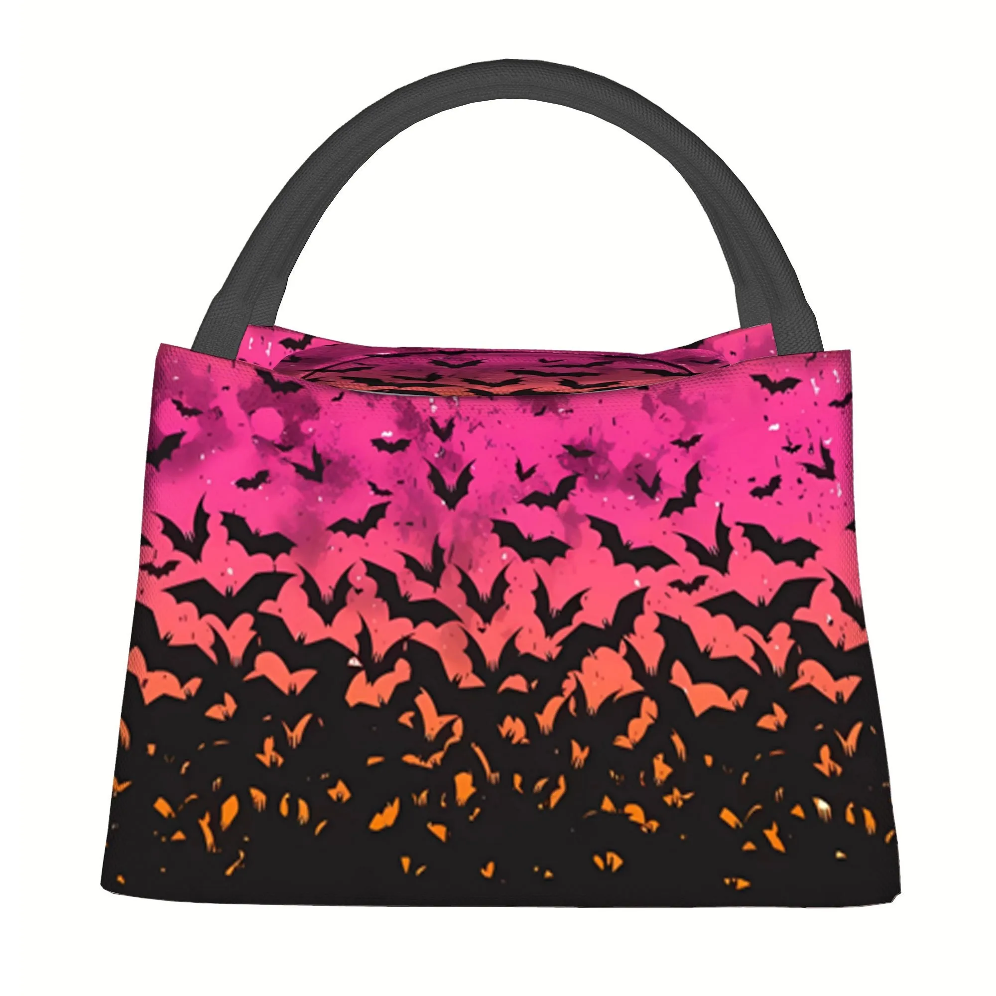 Halloween Bats Twilight Print Insulated Tote Bag Reusable Portable Thermal Bag for Home Office Picnic