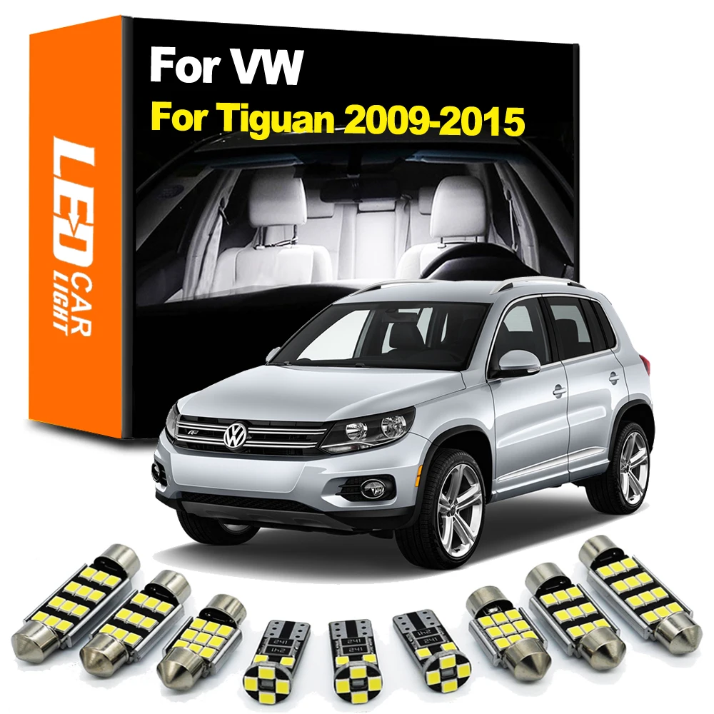 Zoomsee 14Pcs Interior LED For Volkswagen VW Tiguan 5N 2009-2015 Canbus Vehicle Bulb Indoor Dome Map Reading Light Auto Lamp Kit