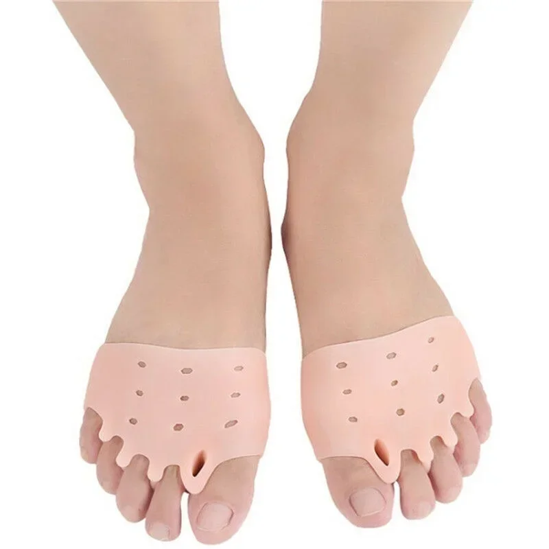 2pcs Silicone Forefoot Gel Pads Toe Separator Cushion Pad Pain Relief Shoes Insoles Finger Toe Valgus Corrector Pads Foot Care