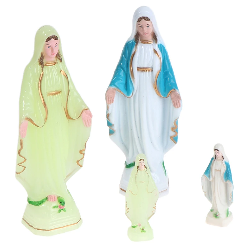 1Pcs European Style Plastic Catholic Mary Statue Handmade Virgin Mary Statue Jesus Home Decor Gift