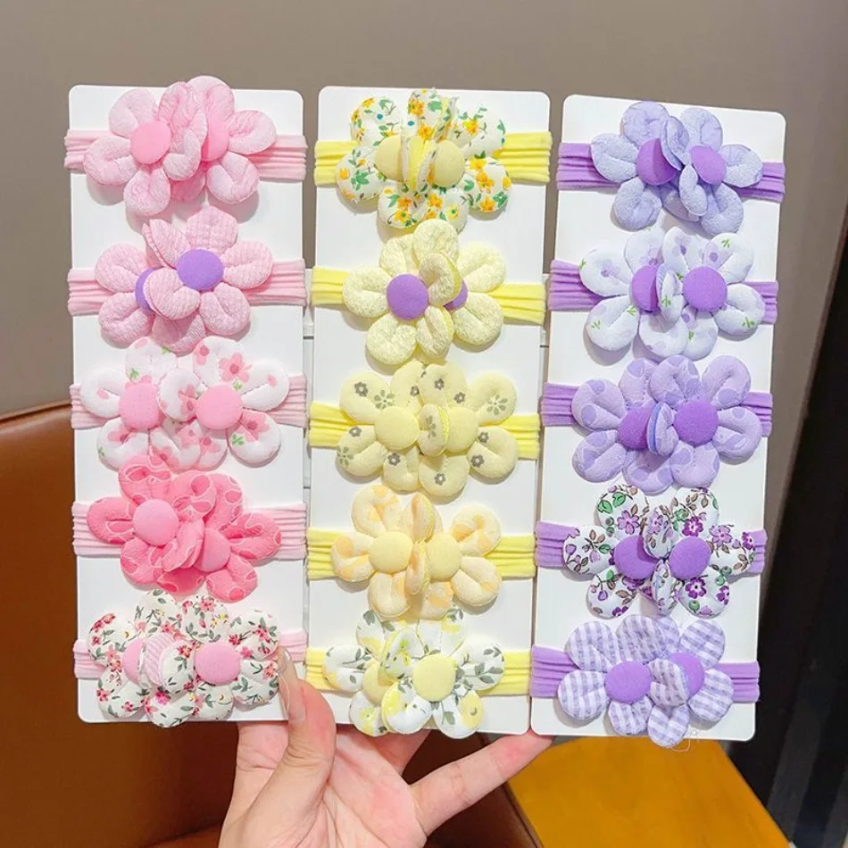 

20PCS 10PCS Hair Accessories For Girl Elastic Hair Bands Flowers Style Hair Ring Children Birthday Party Headdress Headwear