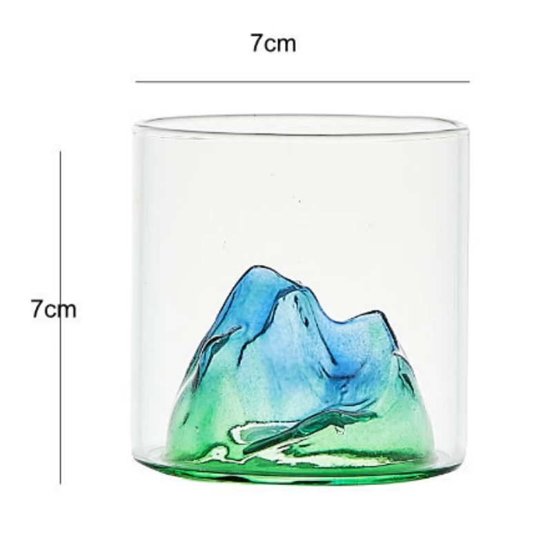 Chinese style Whisky Glass Cup 3D Mountain Water Glass Glacier Mug Vodka Wine Cup Glass Artwork Gift Whisky Bottle Drinkware Hot