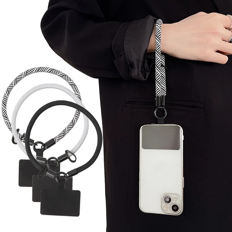 Universal Phone Lanyard With Tether Tabs Wrist Strap Short Mobile Phone Rope Portable Bag Keychain Anti-lost Wristlet Bracelet