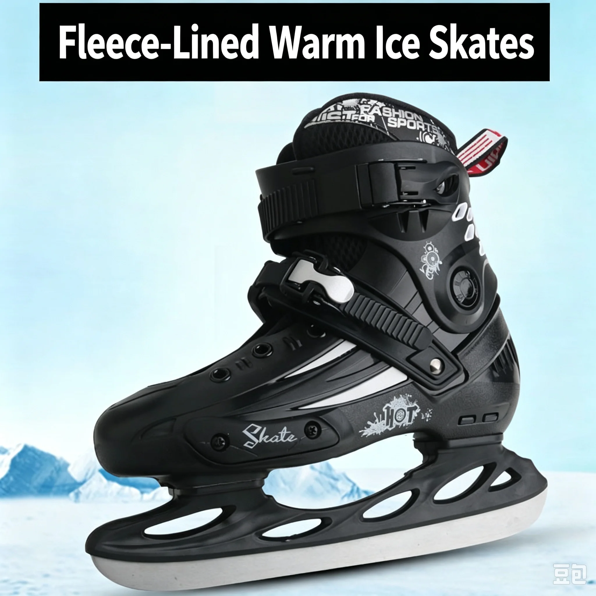Unisex Figure & Hockey Ice Skates Fleece Lined Warm Ice Skating Boots With Removable Inner Liner Beginner Kids Real Ice Skates
