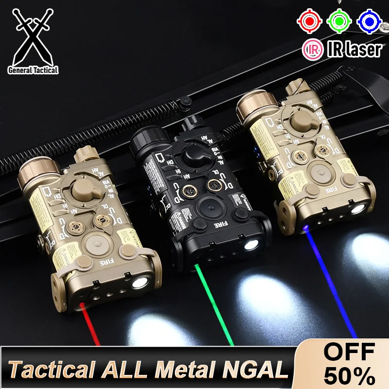 WADSN All Metal Tactical NGAL Red Dot Green Blue IR Laser Sight Strobe LED Light For 20mm Rail Hunting Weapon Scout L3-NGAL