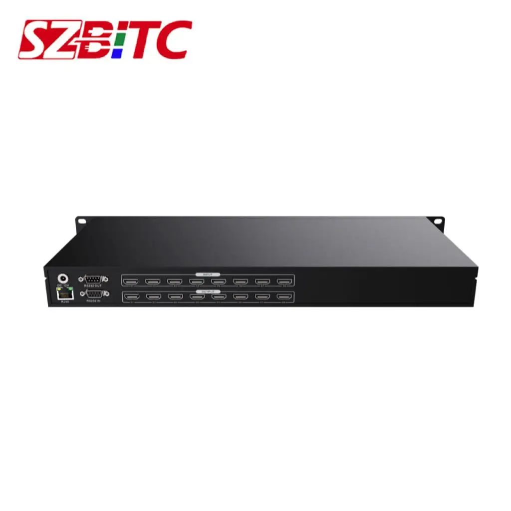 SZBITC  HDMI Matrix Switch 1920x1080@60HZ  8X8 Support HDCP  WEB Control/Cross Platform Control ,with Remote Control