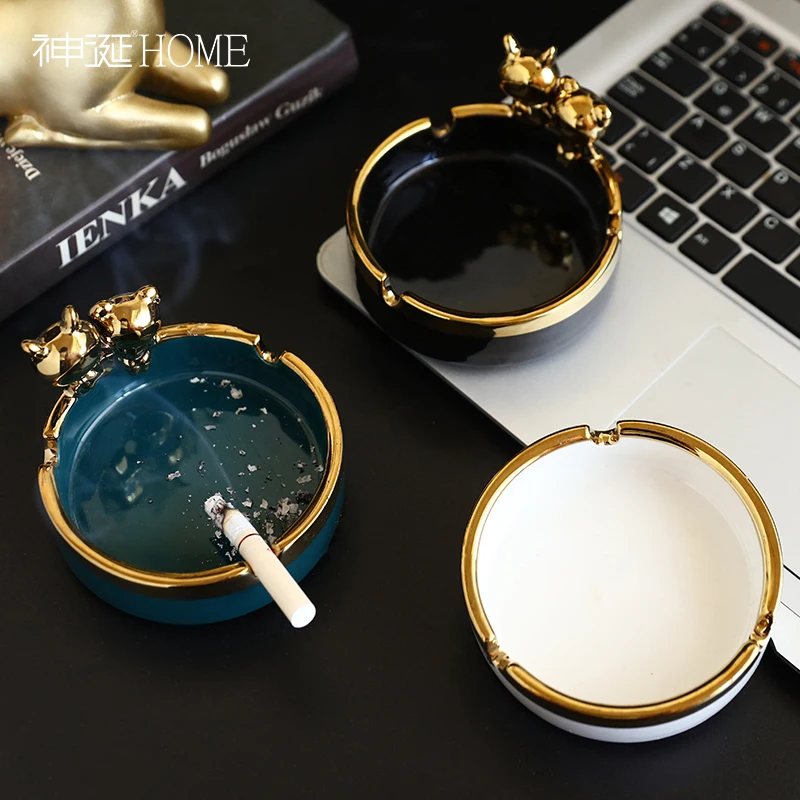

Nordic luxury ceramic ashtray home living room personality trend fashion creative coffee table decorations ornaments
