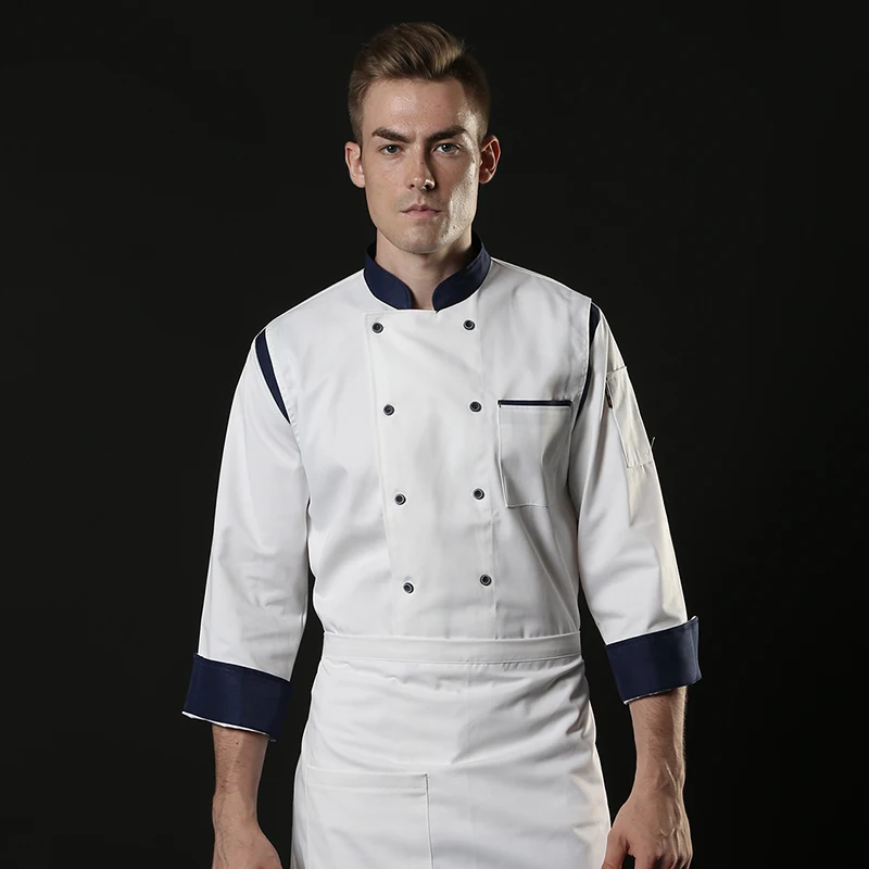 Veste de chef professionnelle, automne et hiver, chemisier de cuisine respirant, vêtements de travail, t-shirt de chef uniforme, vestes de cuisine, vêtements de travail