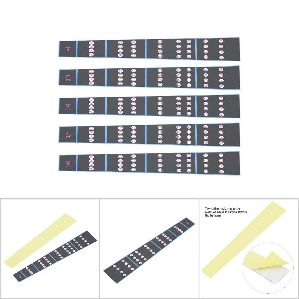 Waterproof​ Violin Fretboard Sticker ​Removable ​Adhesive Backing​ ​Fingerboard Tape ​Music Note Stickers