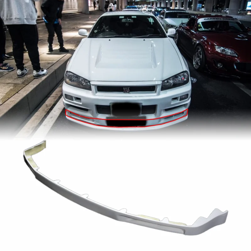 

suitable forFront Lip Fiber Glass Skyline R34 GTR OEM Standard Front Bumper Middle Lip