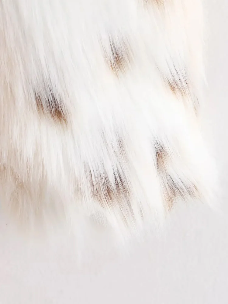 HH النساء الشتاء موضة التلبيب طويل تقليد الفراء ليوبارد طباعة ملابس خارجية فضفاضة الإناث شيك الثقيلة الدافئة سترة طويلة غير رسمية Mujer