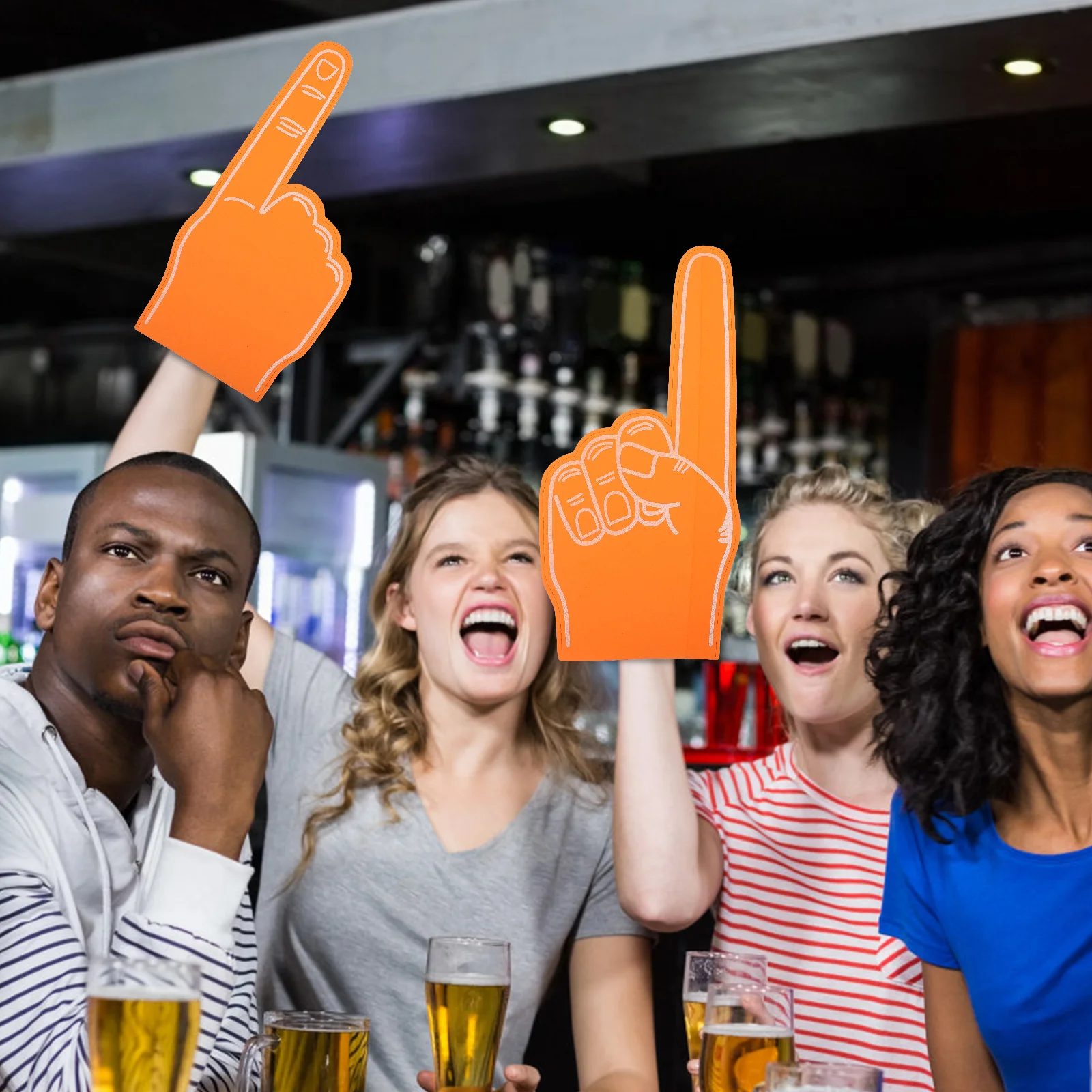 

3pcs Foam Cots Soft Cheerleading Hands Orange Sports Party Props Kids Cheerleading Stuff Toy Lightweight Accessories