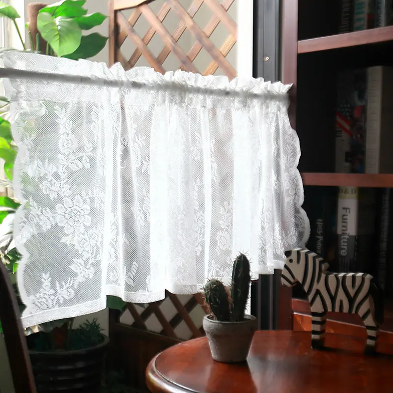 Lace Mesh Half Curtain Embroidered Coffee Curtain Rod Curtain Suspender Curtain Cupboard Curtain Curtain Small Short Curtain