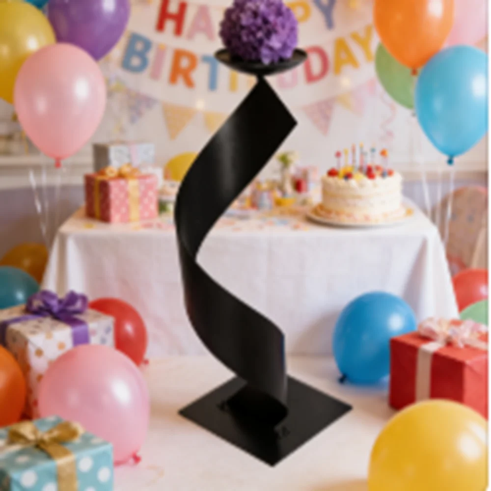 

Wedding Road Guide Tabletop Decoration Floral Base Centerpiece Gold Metal Party Flower Twist Holder Candelabra Centerpieces