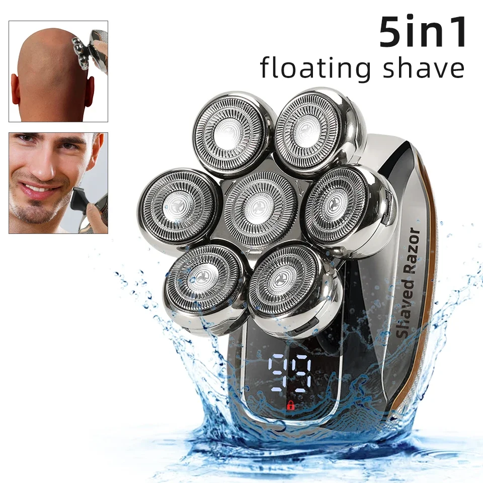 NEW Shaver For Men 7D Independently 7 Cutter Floating Head Waterproof Electric Razor Multifunction USB Charge Trimmer Men