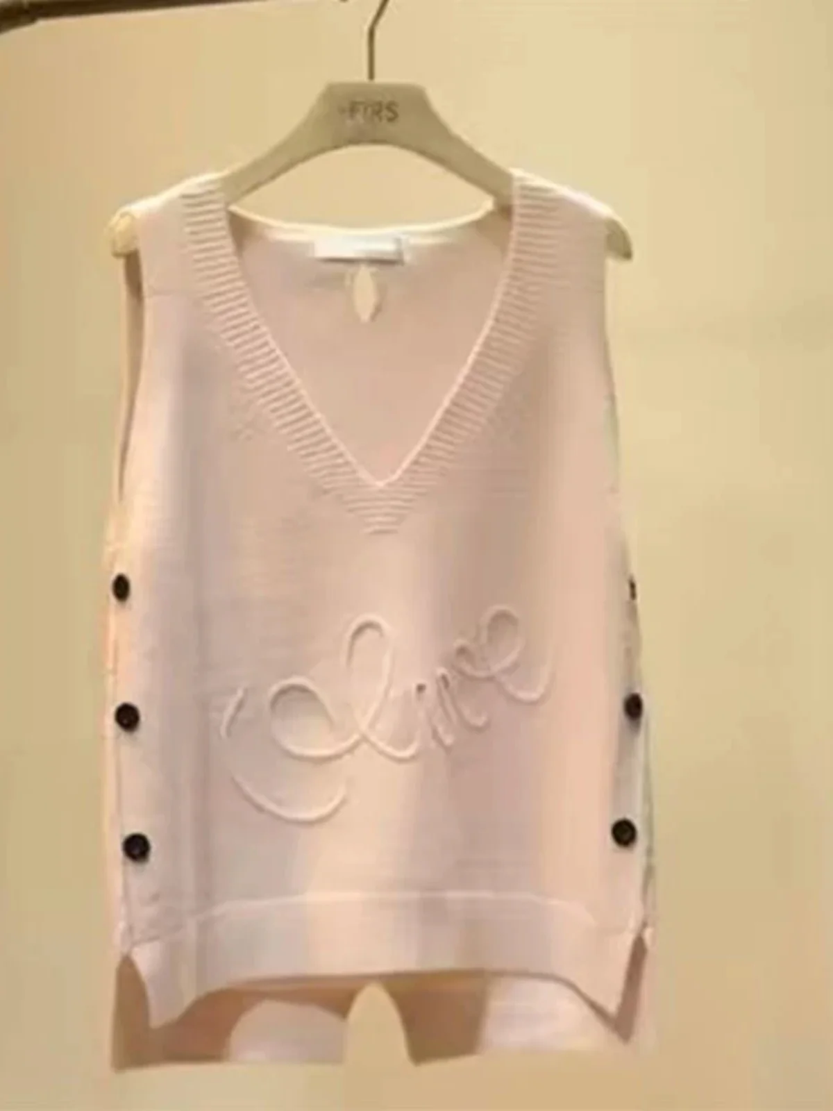 Spring Autumn Knitted Vest Women's V-neck Sweater Brand Tag Removed Commute Style Regular Length No Button Closure