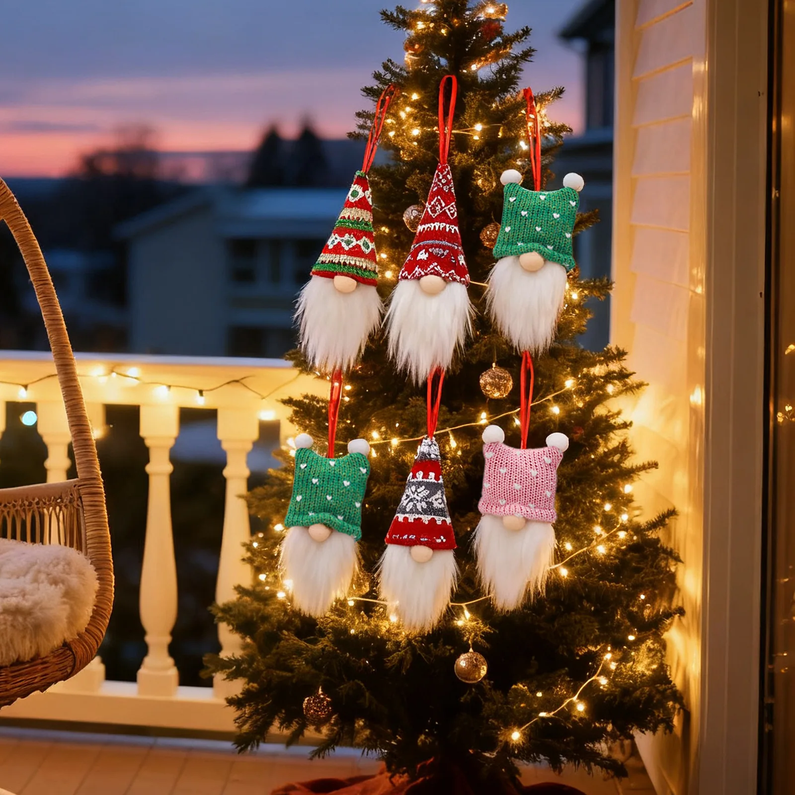 شجرة عيد الميلاد معلقة التماثيل الحلي السويدية اليدوية أفخم Tomte التماثيل سانتا قزم معلقة ديكورات المنزل عطلة ديكور