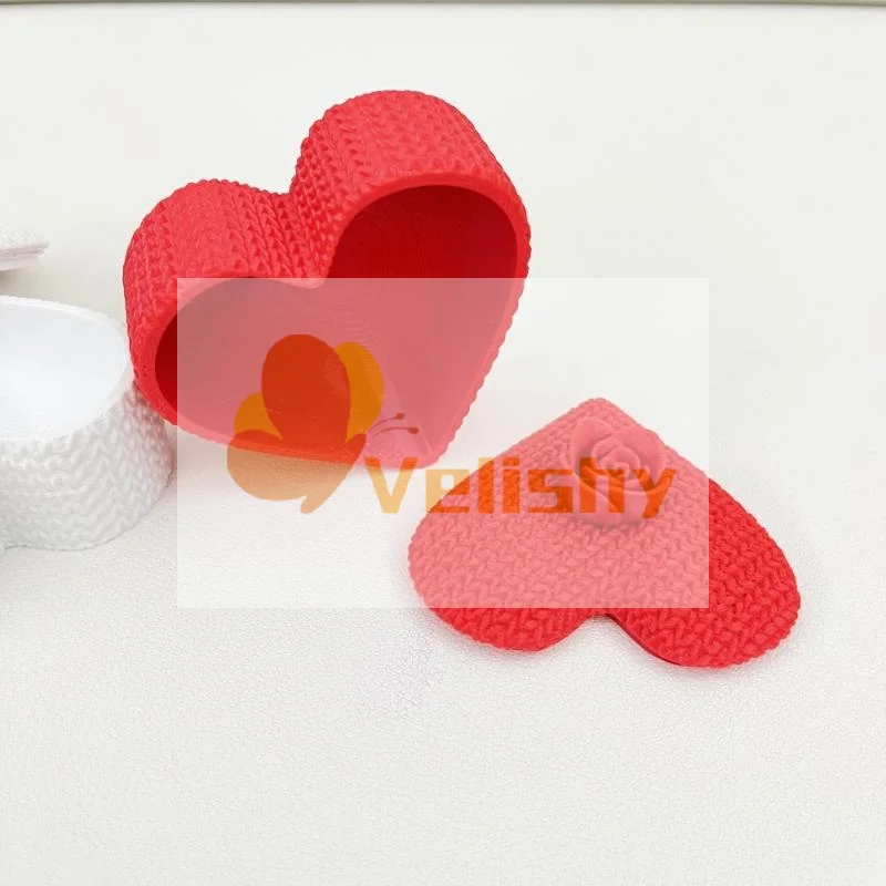 3D-печать в форме сердца, коробка для колец, дисплей для ювелирных изделий, помолвка, свадебные шкатулки для драгоценностей, дизайн розы, держатель для подарков для пары