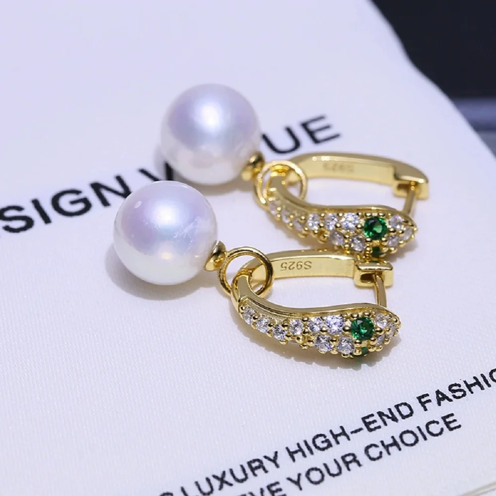 

Beautiful Pearl Earrings AAAA 9-10mm 10-11mm Natural Japanese Round Pearl Earrings 925s