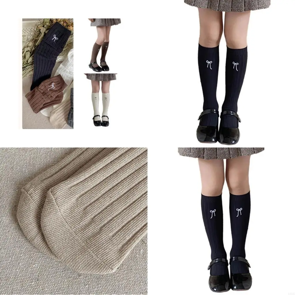 K8GF Soft و Sweat -Tube الأنبوب الأنبوب الأنبوب الجوارب القطن للأطفال مع تصميم القوس