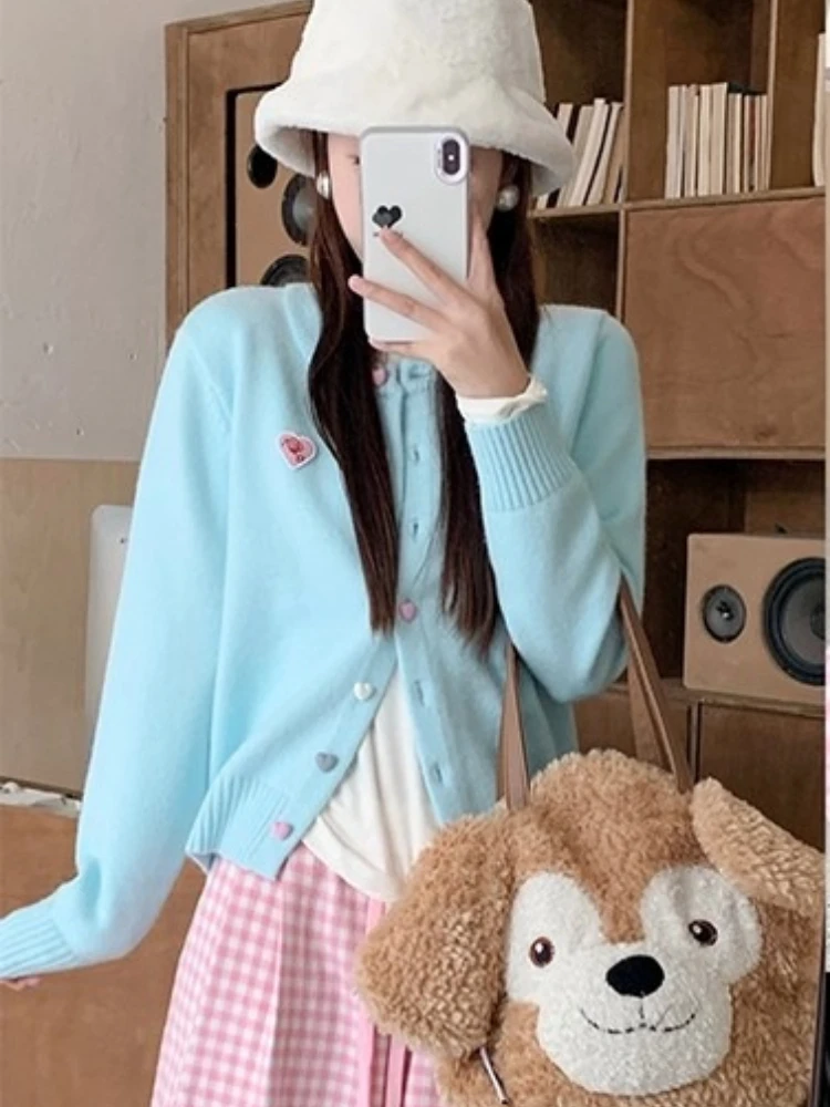 سترة نسائية كورية غير رسمية رفيعة ومتماسكة ناعمة بقصة ضيقة وأكمام طويلة وأزرار علوية أنيقة أوائل الخريف #4