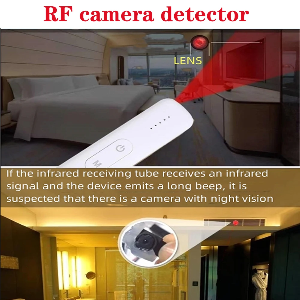 Detectores de cámaras ocultas 3 en 1, Detector multifuncional, Detector de cámara antiespía, escáner de señal inalámbrico RF para hoteles/oficina