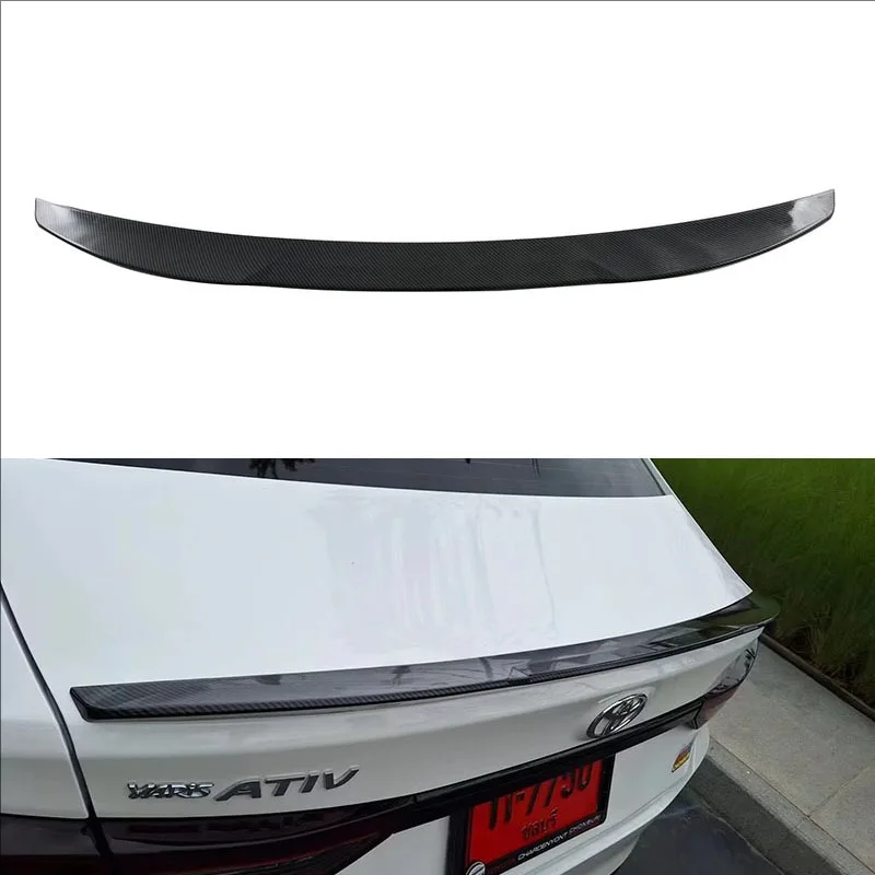 

For Toyota Yaris Ativ Vios 2023 2024 ABS Material Carbon Fiber Look Car Rear Trunk Wing Accessories Body Kit