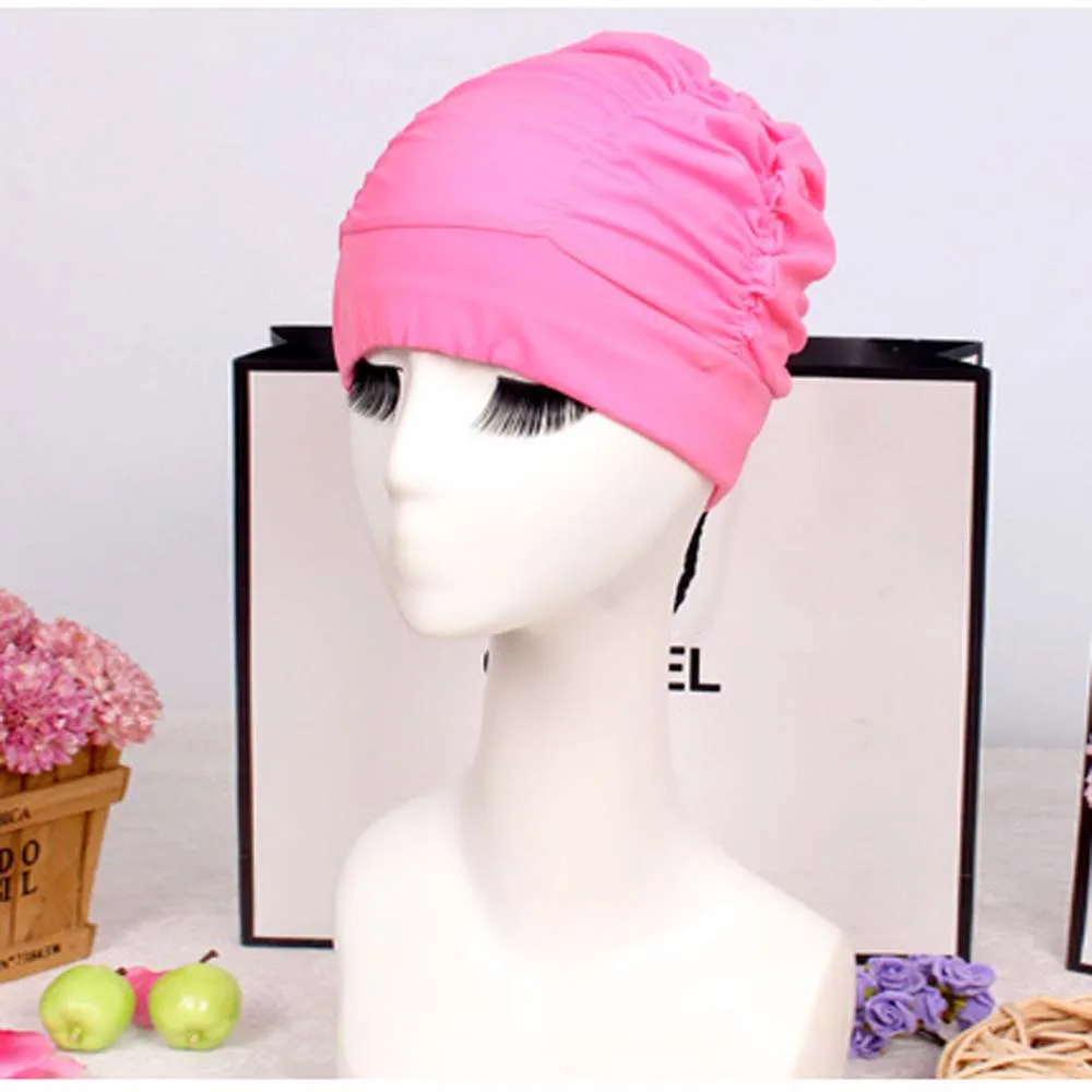 

Long Hair Unisex Elastic Bathing Fabric Turban Diving Hat Swimming Caps Swim Pool Hat Ear Protect