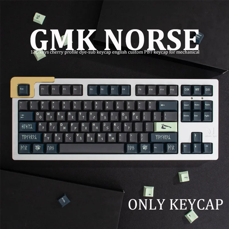 Imagem -02 - Gmk Norse Grande Conjunto de Perfil Cereja Pbt Keycap Inglês Personalizado Personalidade Keycaps para Teclado Mecânico 61 64 68 75 84 87 96 98