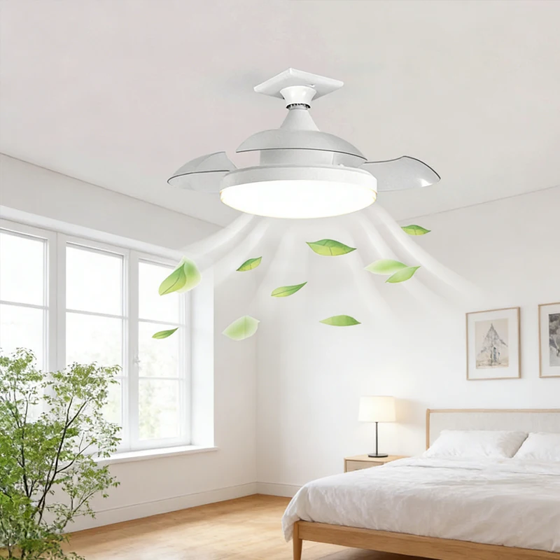 

Светодиодный потолочный вентилятор-светильник с пультом ДУ и управлением через приложение, бесшумный, для спальни, общежития, кабинета, детской, отеля, с регулировкой яркости