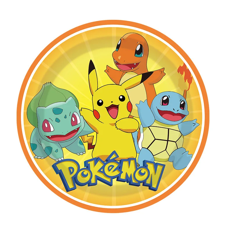 ポケモン誕生日装飾ポケモンテーマダイニングプレートテーブルクロスバナー背景ギフトバッグケーキデコレーションベビーシャワー用品