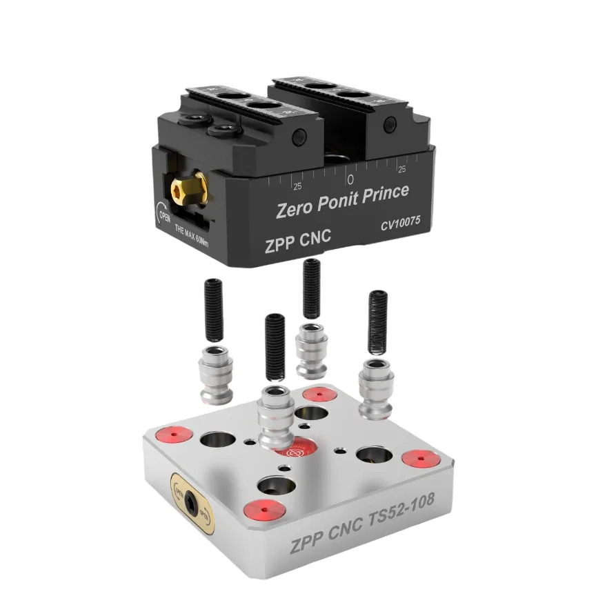 Self Centering Vise Pneumatic 4/5 Axes CNC Universal Quick Change Plate CV155125 Multi-station Zero Point Positioning Fixture