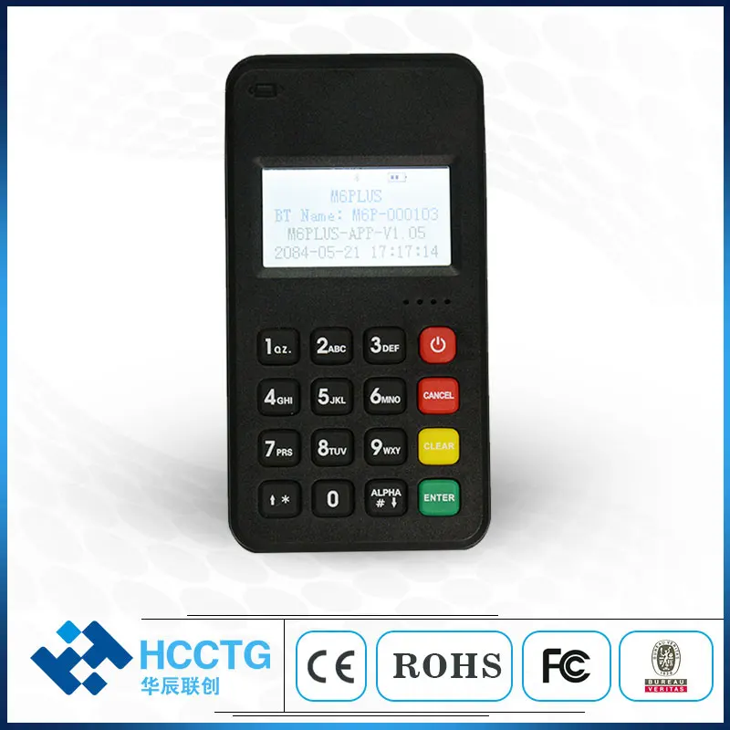 Terminal de pagamento móvel certificado pci emv mpos m6 plus