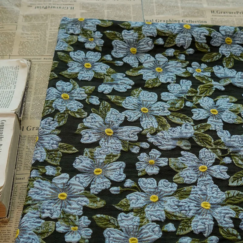 

Высокое качество, трехцветное тисненое жаккардовое женское модное платье с пузырьками, материал женской одежды, четкая ткань, ткань для багажа