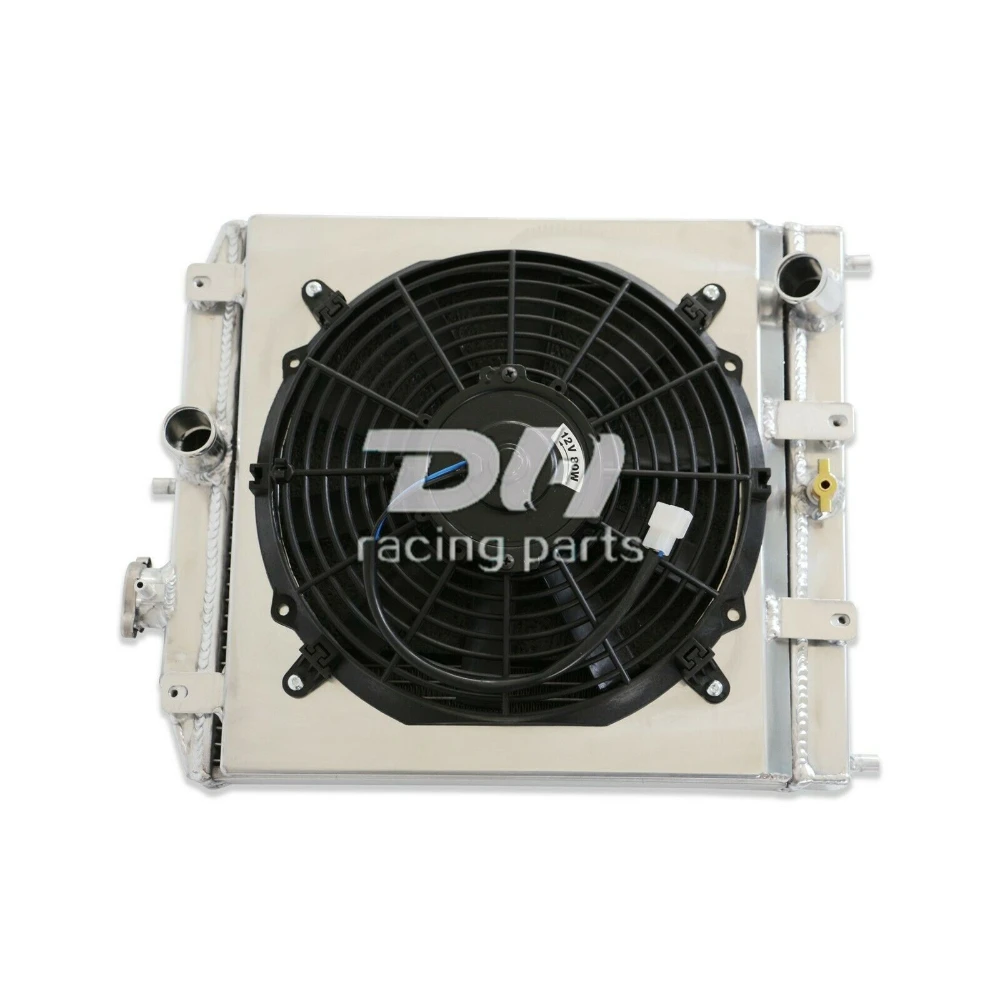2열 알루미늄 라디에이터 및 슈라우드 팬 적합 1992-00 HONDA CIVIC EJ/EK/DEL SOL EG/ININTEGRA