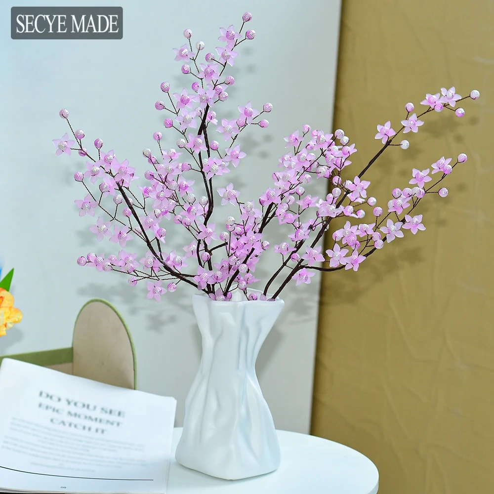 

1/3/5PCS Artificial Peach Blossom Acrylic Handmade Simulation Flowers Party Decoration Sweet Interior Decoration Wedding K79