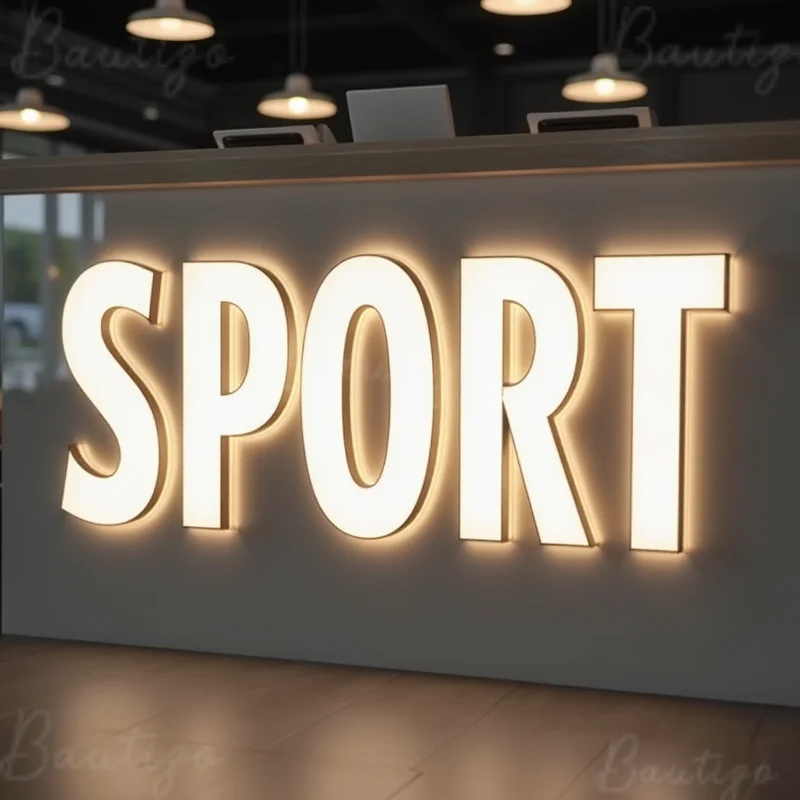 Huruf Tanda Logam 3D Lampu Depan LED Kustom Untuk Bisnis Etalase Tampilan Papan Iklan Menyala Tahan Air