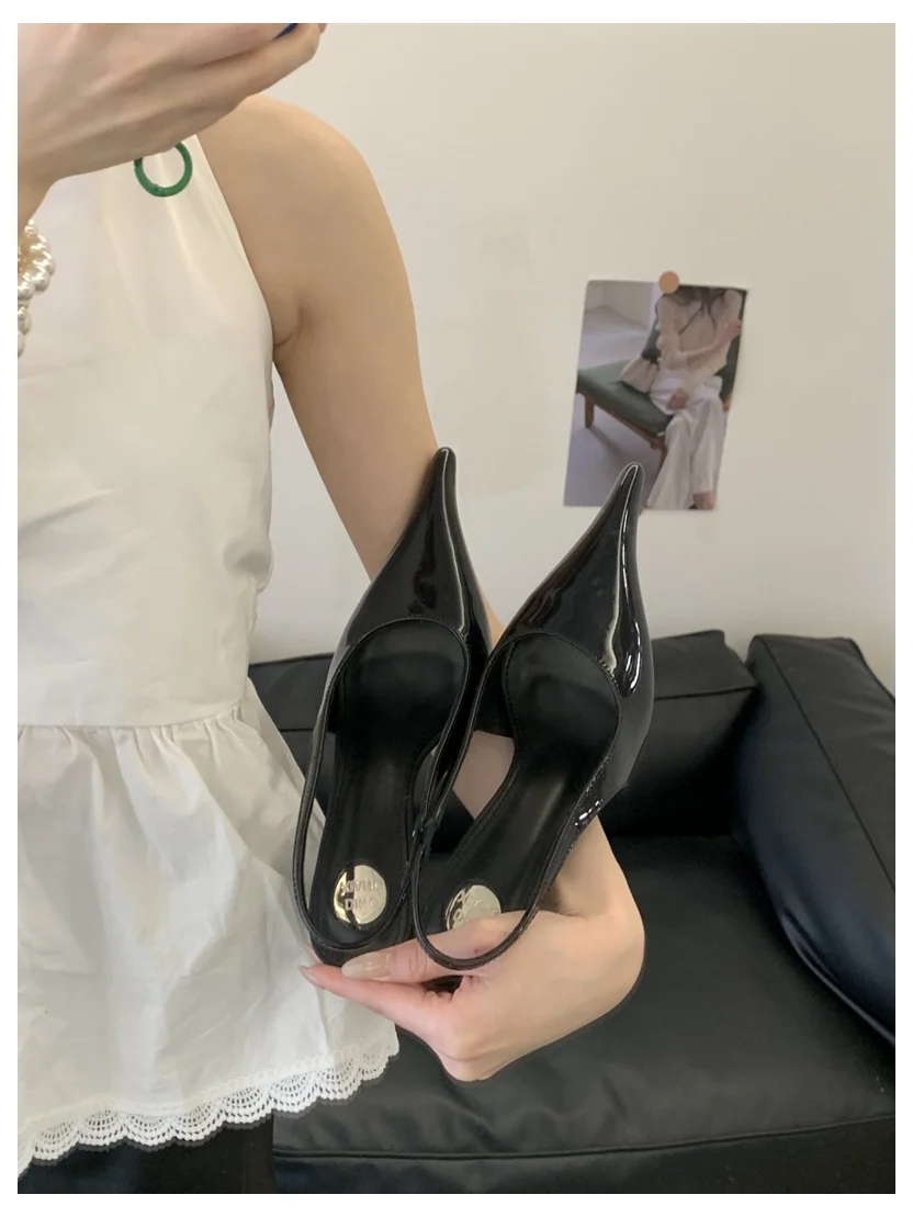 2026 SPring New Brand Pointed Toe Slingback Sandal Thin Heel Pumps Shallow Slip On Ladies Elegant Sandal Fashion Pumps For Party