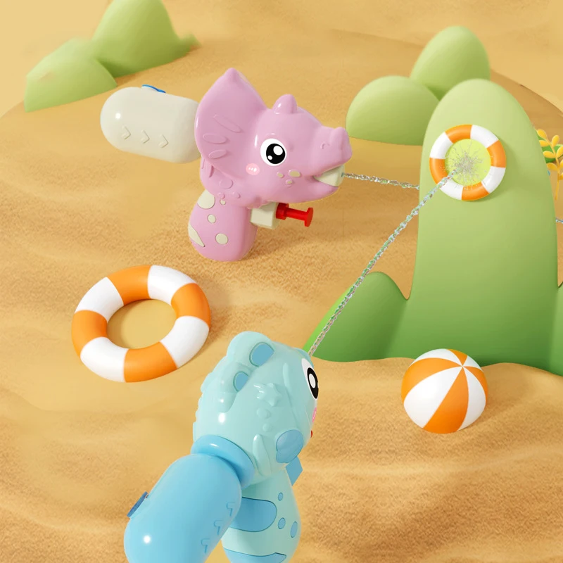 Juguete de cocción de agua de playa de verano para niños, fiesta en la piscina, mini pistola de agua con tema de dinosaurio y pez payaso